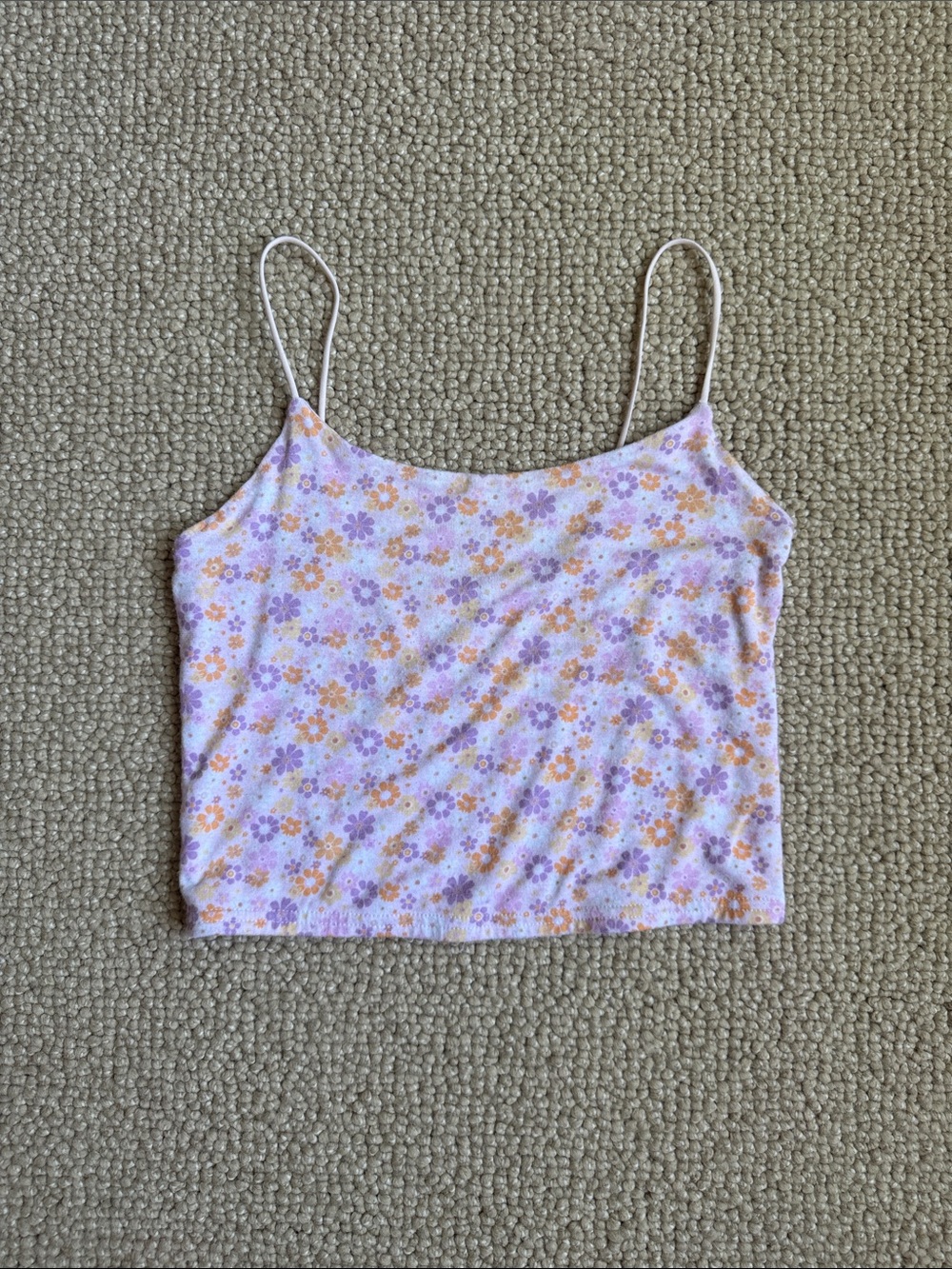 Floral Spaghetti Strap Camisole - Lavender & Peach